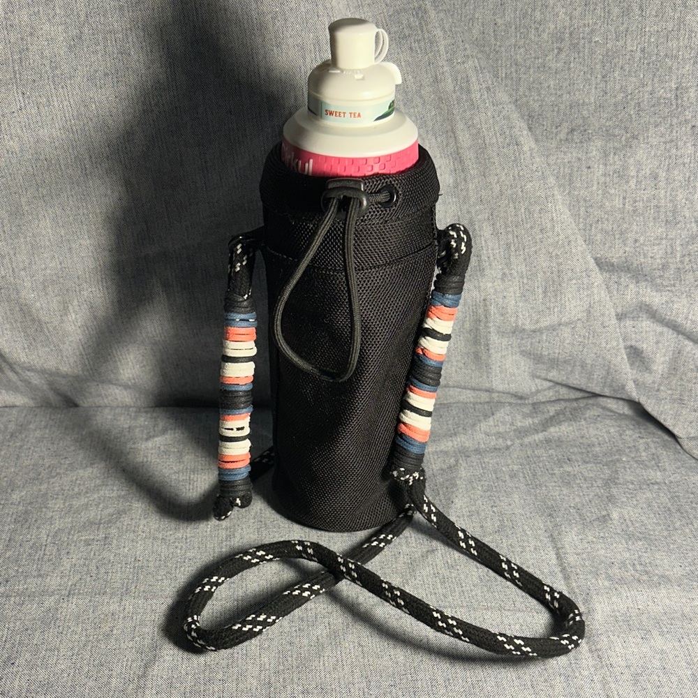 Black Insulated Water Bottle Holder with Strap
